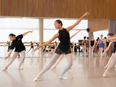 Ballet dancers rehearsing in a studio
