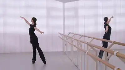 Solo dancer practising at the bar