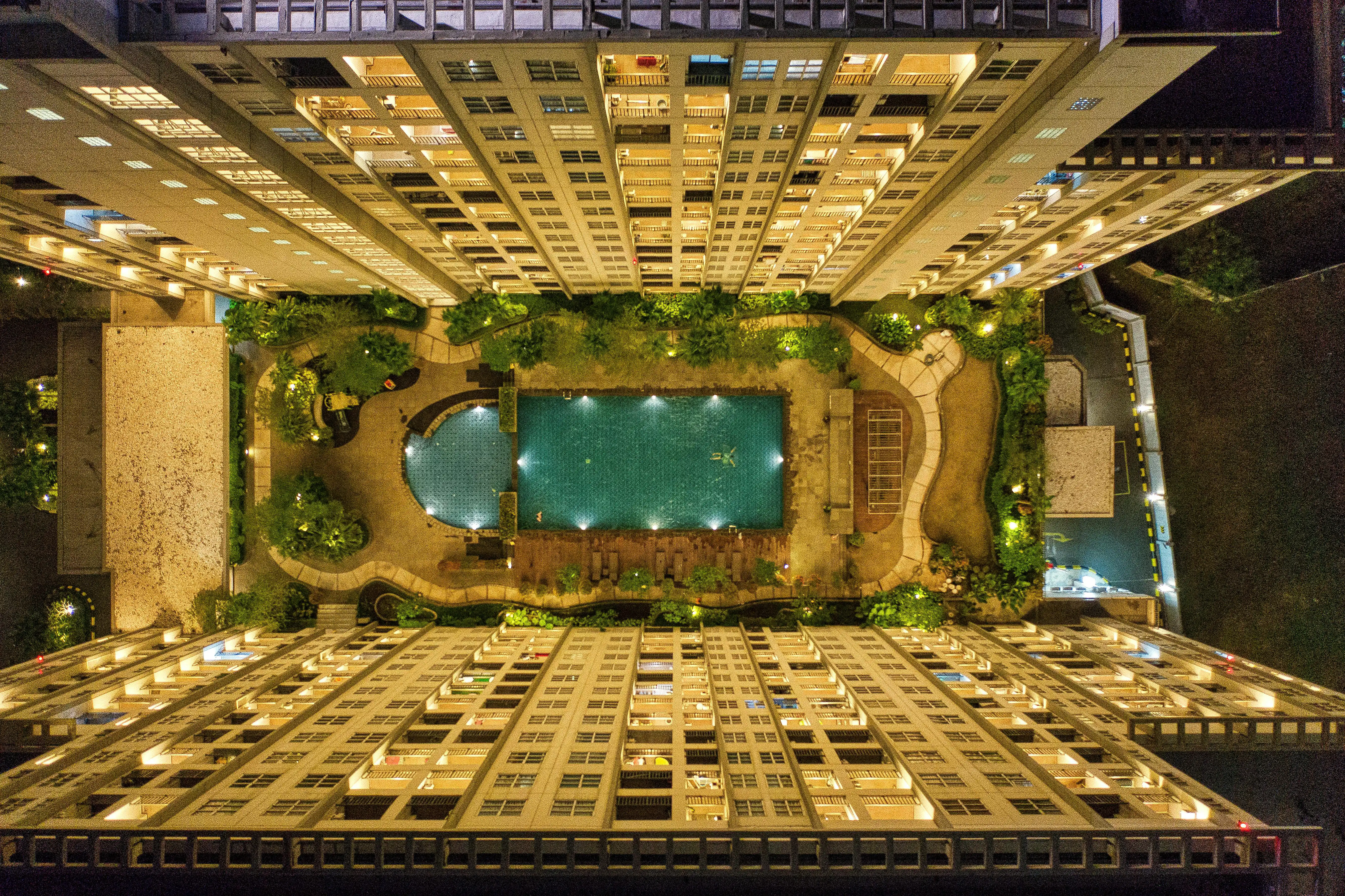 birds eye view of swimming pool